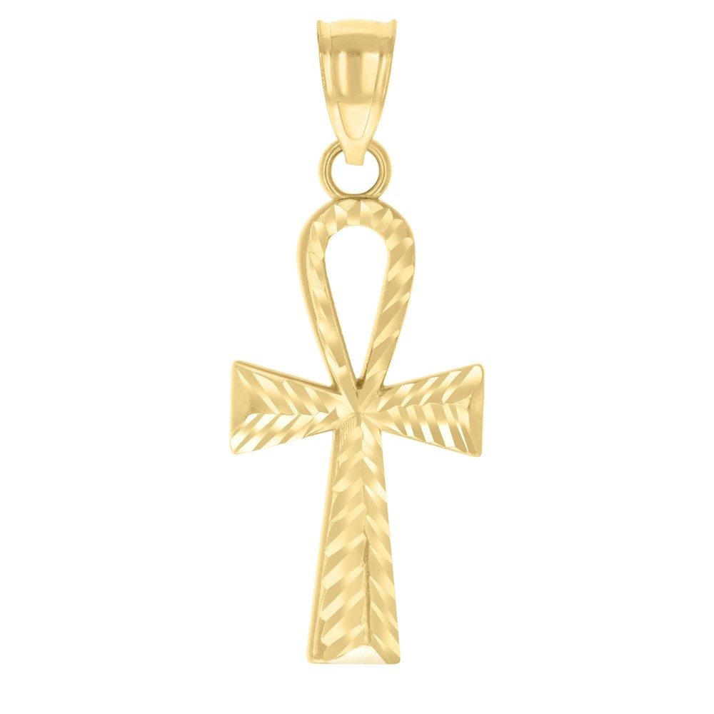 10kt 10k Yellow Gold Womens Ankh Cross Religious Charm Pendant